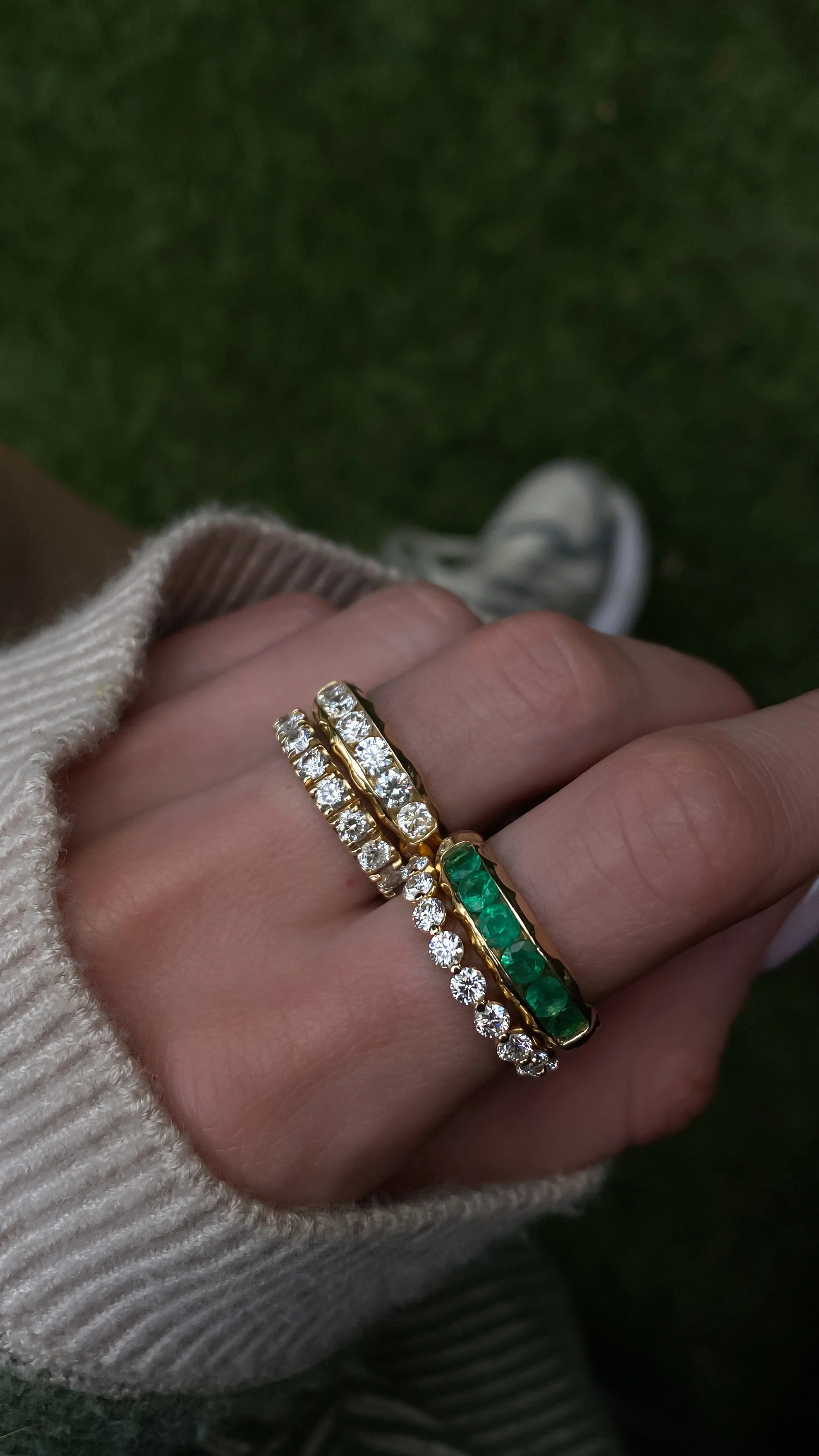 14kt gold emerald treasure band - Image 4