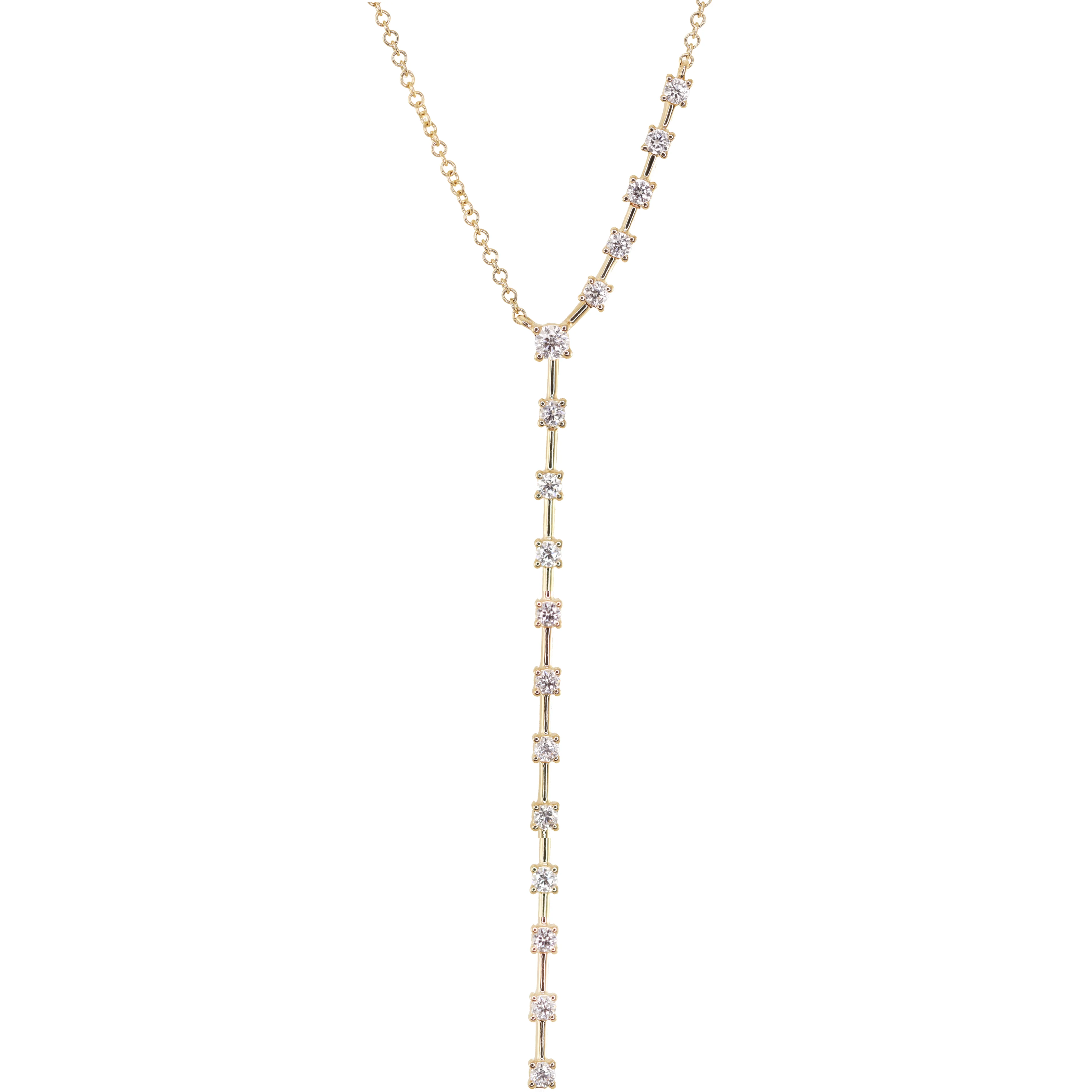 14kt gold floating diamond lariat necklace - Image 4