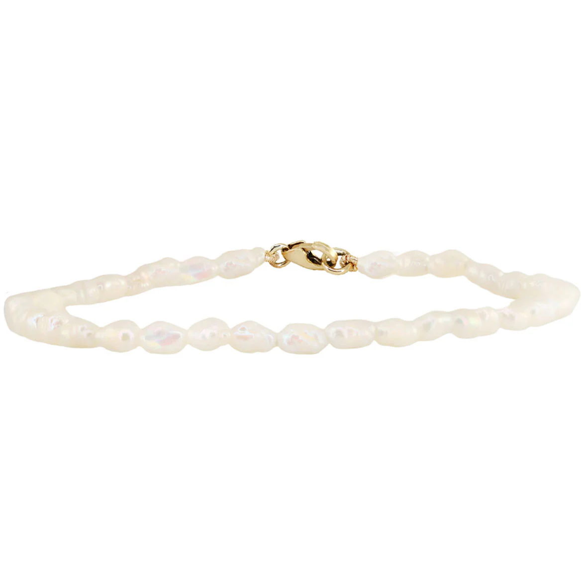 14kt gold fresh water pearl anklet