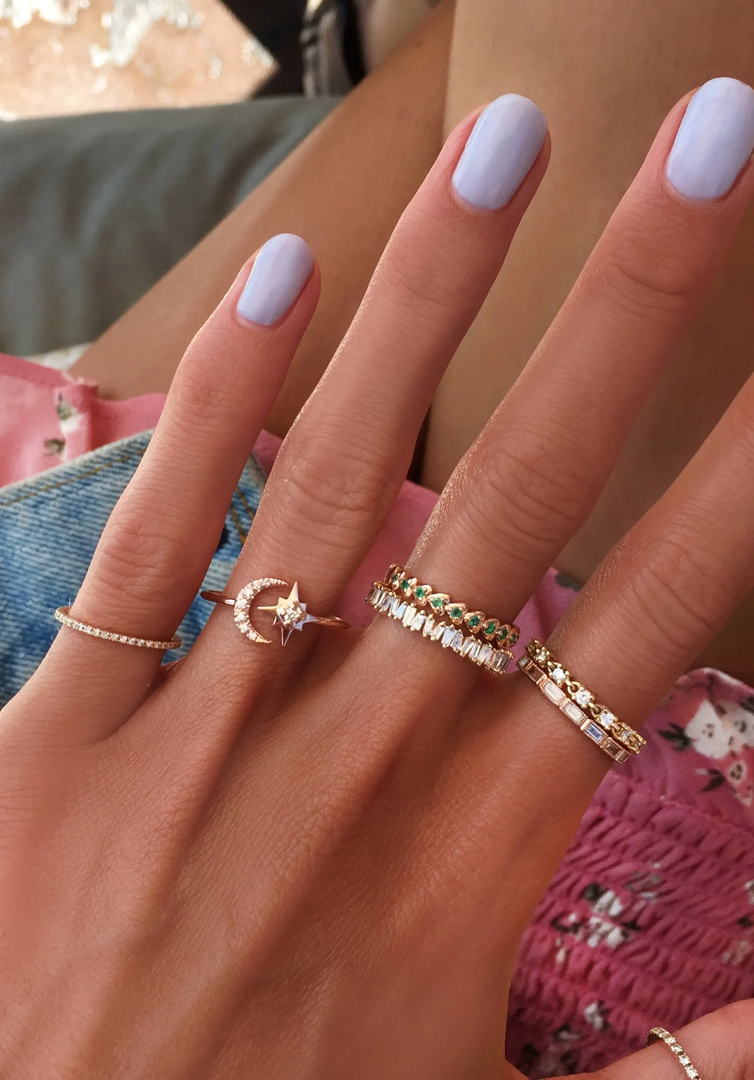 14kt gold jagged baguette diamond ring - Image 3