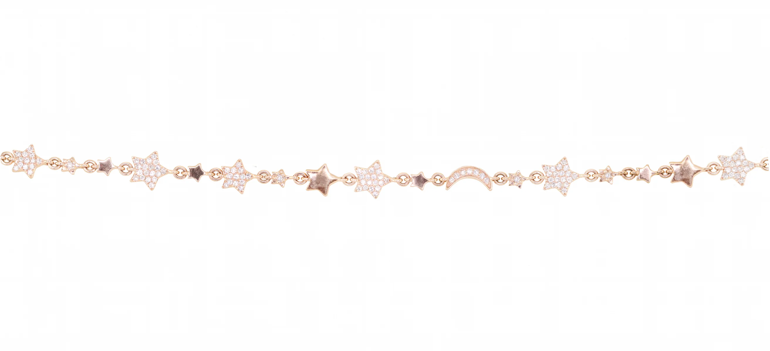 14kt gold diamond moon and star cosmos bracelet - Image 4