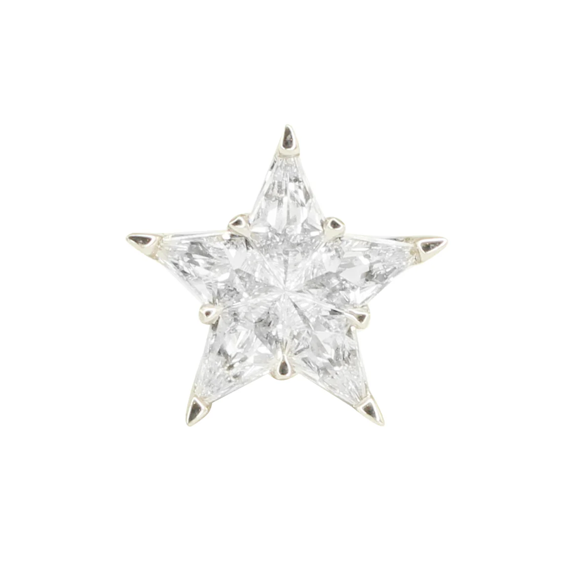 14kt gold full diamond star stud