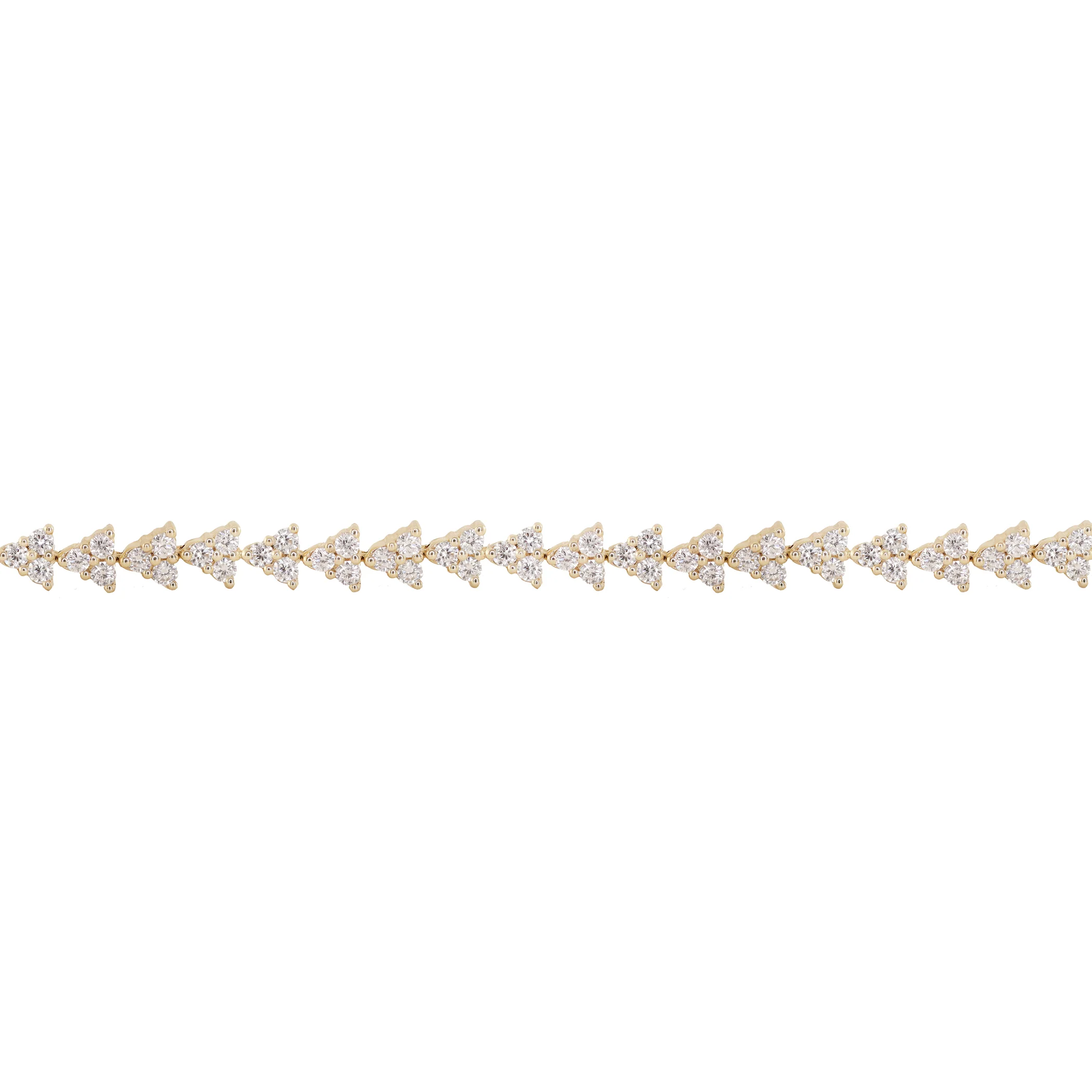14kt gold full three diamond cluster tennis bracelet - Image 5