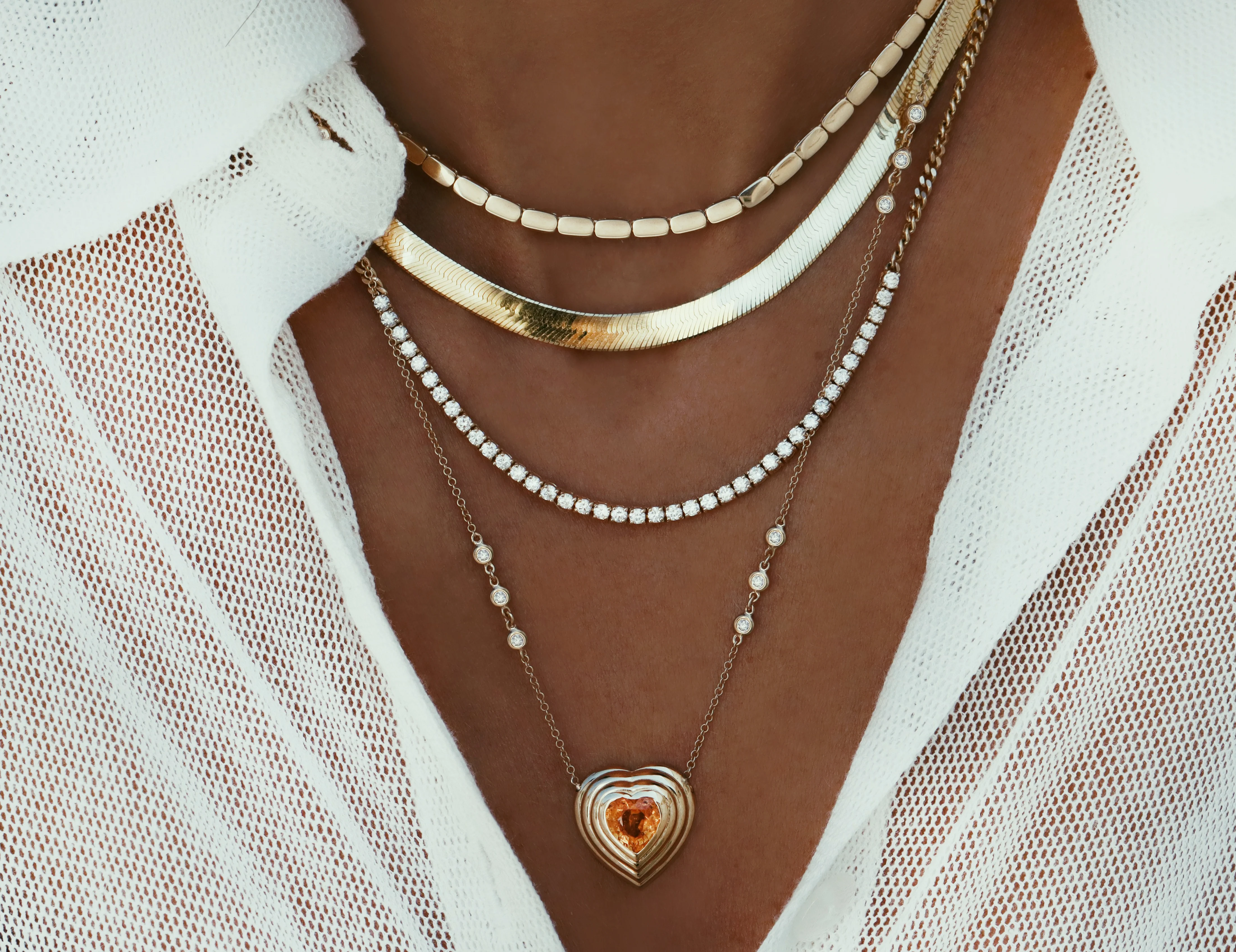14kt gold herringbone necklace - Image 5