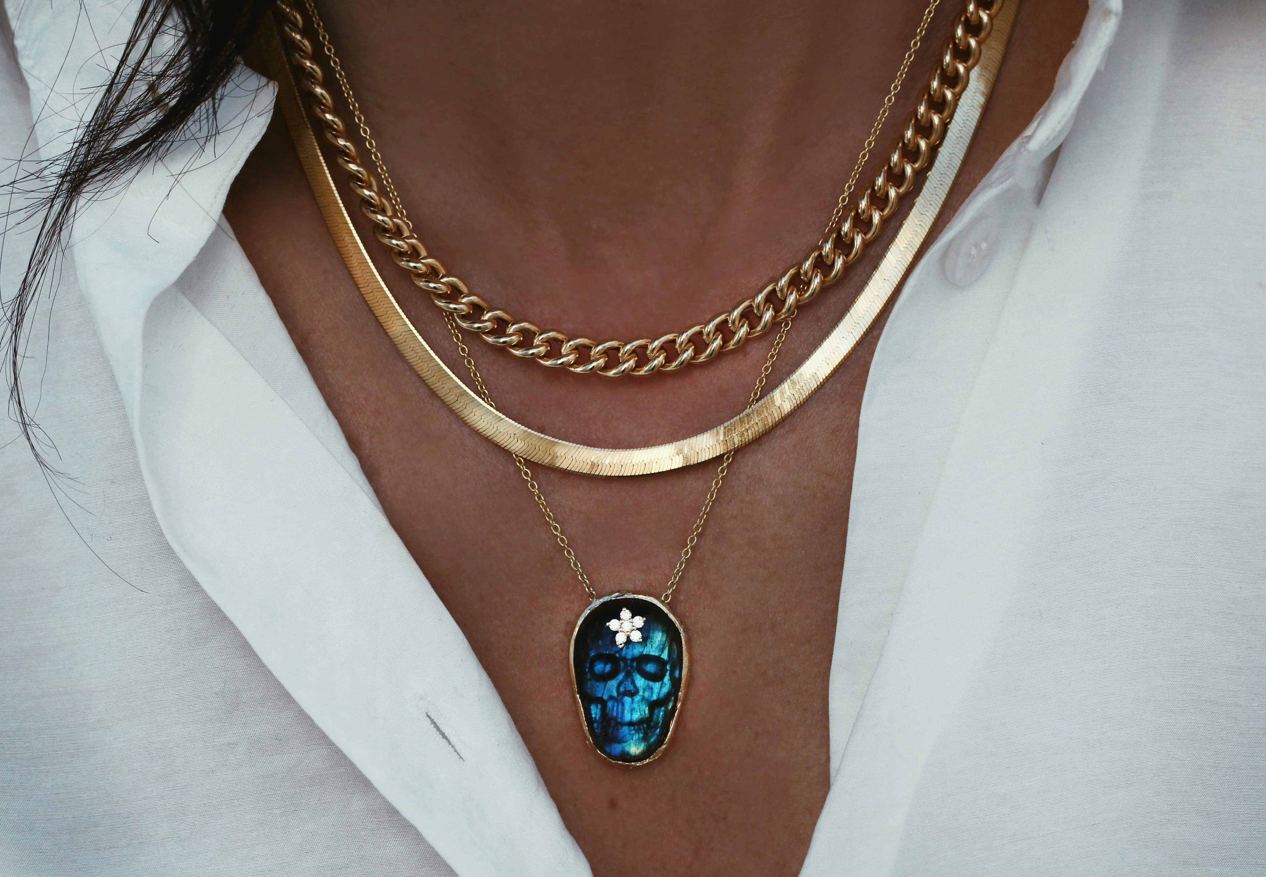 14kt gold herringbone necklace - Image 6