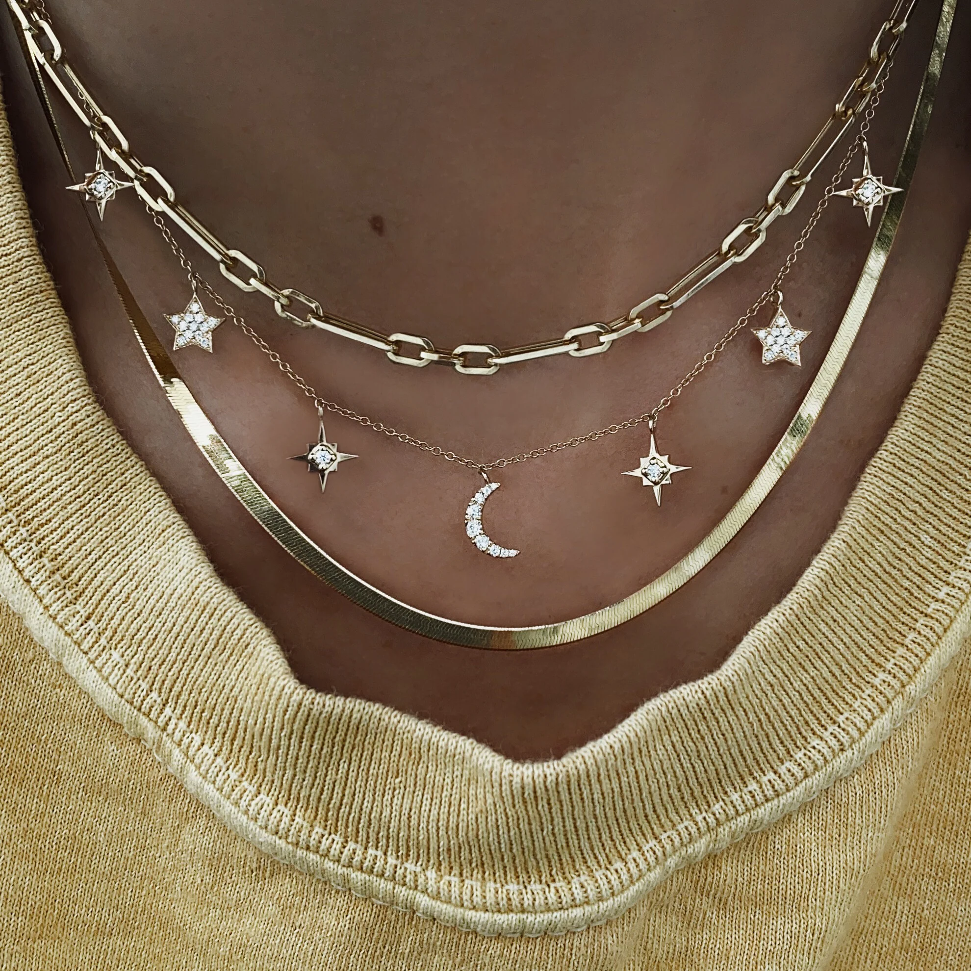 14kt gold herringbone necklace - Image 7