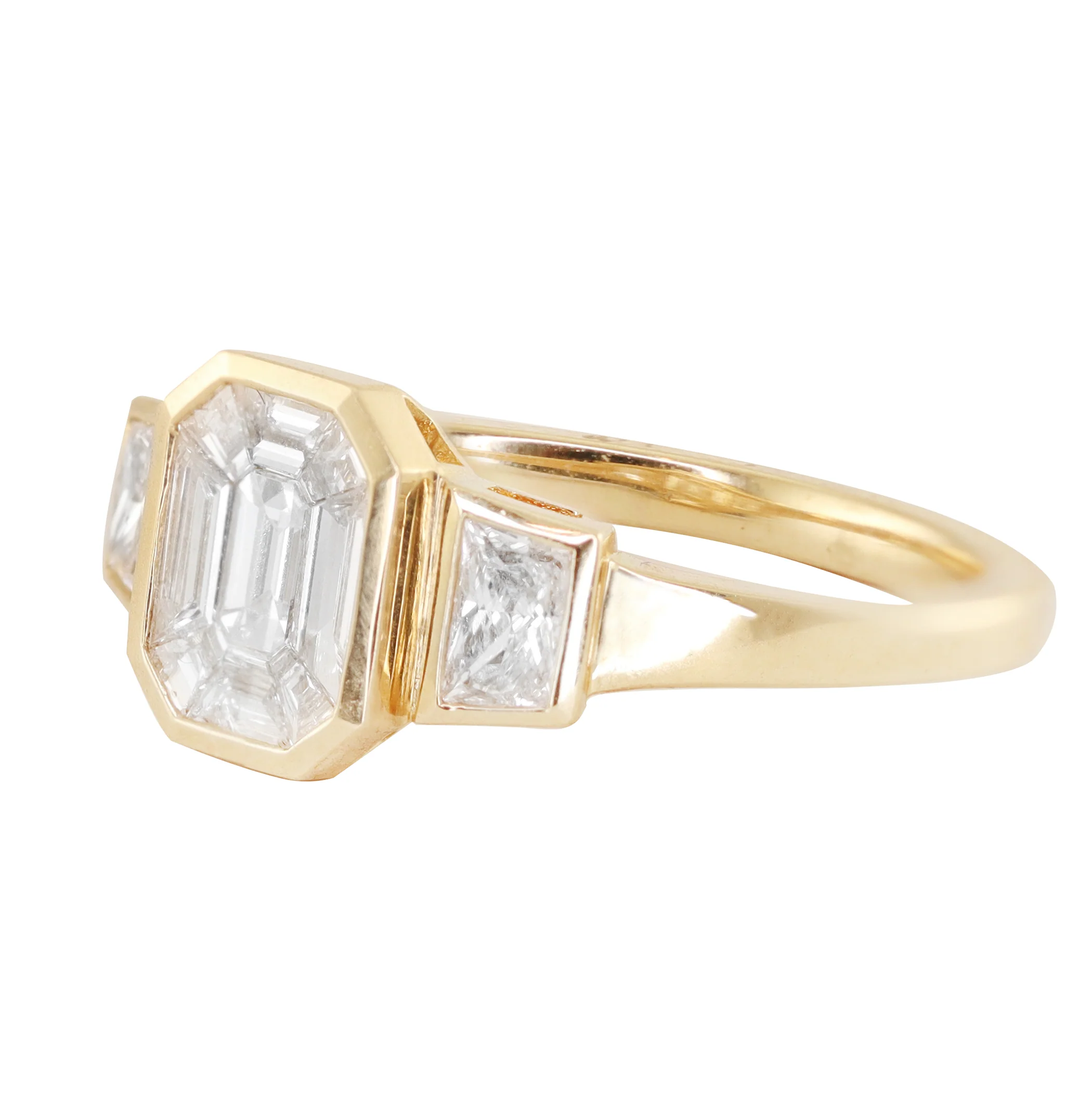 14kt gold illusion diamond deco ring - Image 3