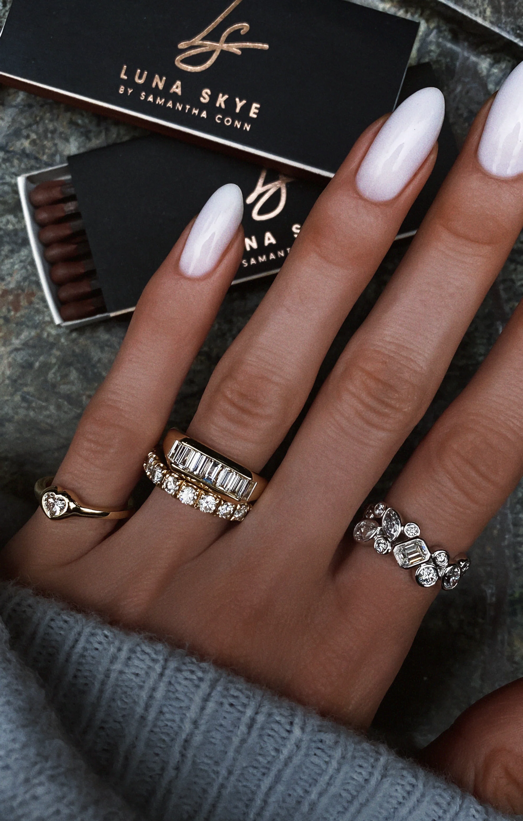 14kt gold mixed diamond cut bezel supernova ring - Image 5