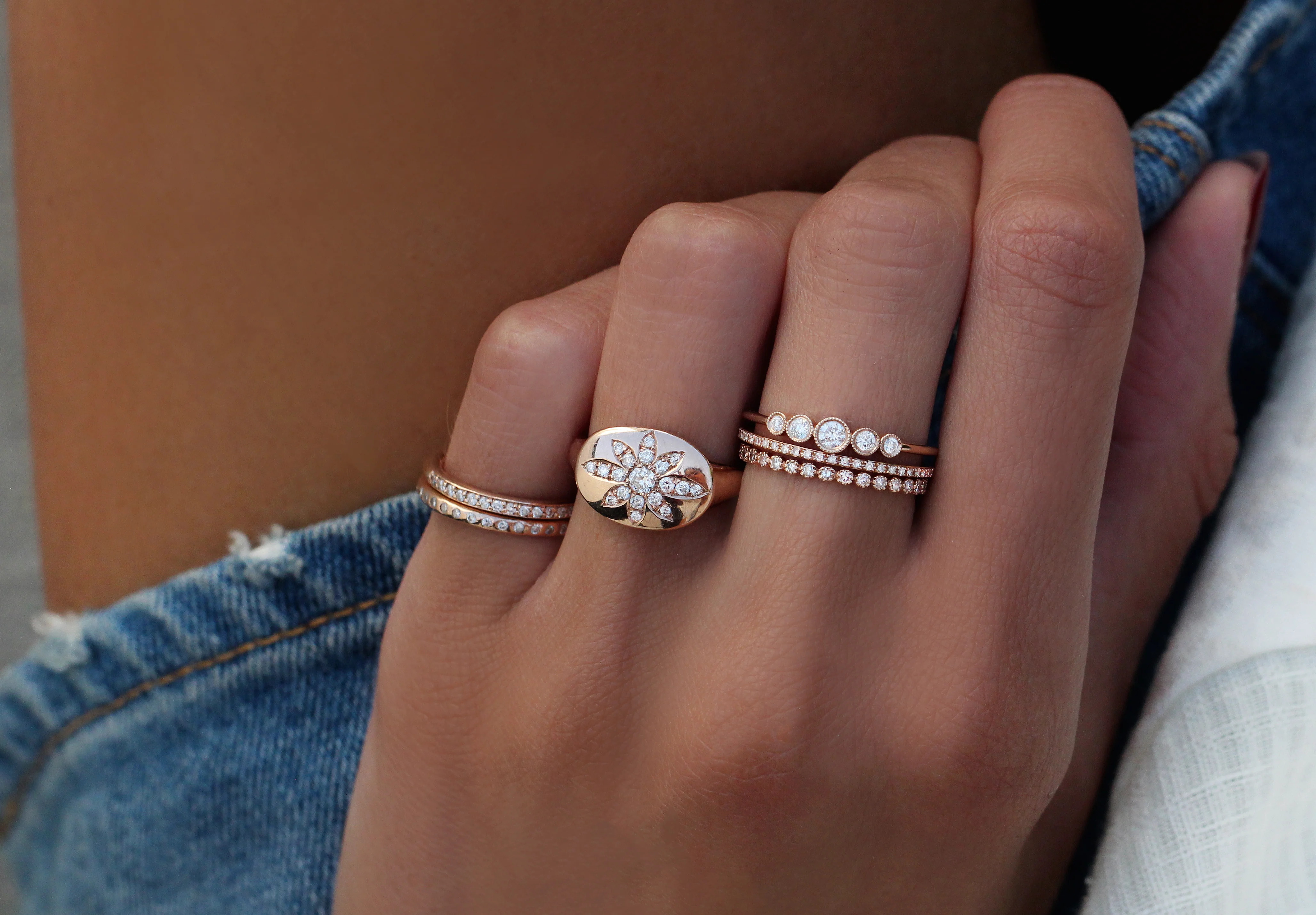 14kt gold and pave white diamond ring - Image 4
