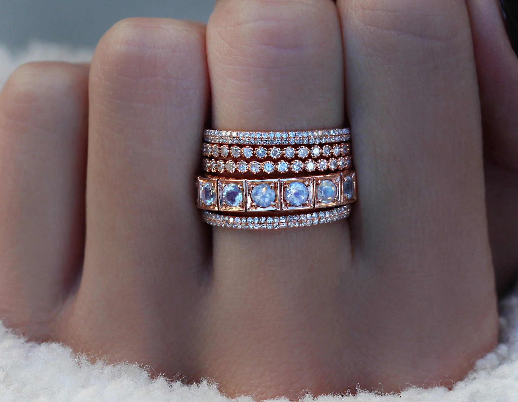 14kt gold petite diamond bezel ring - Image 5
