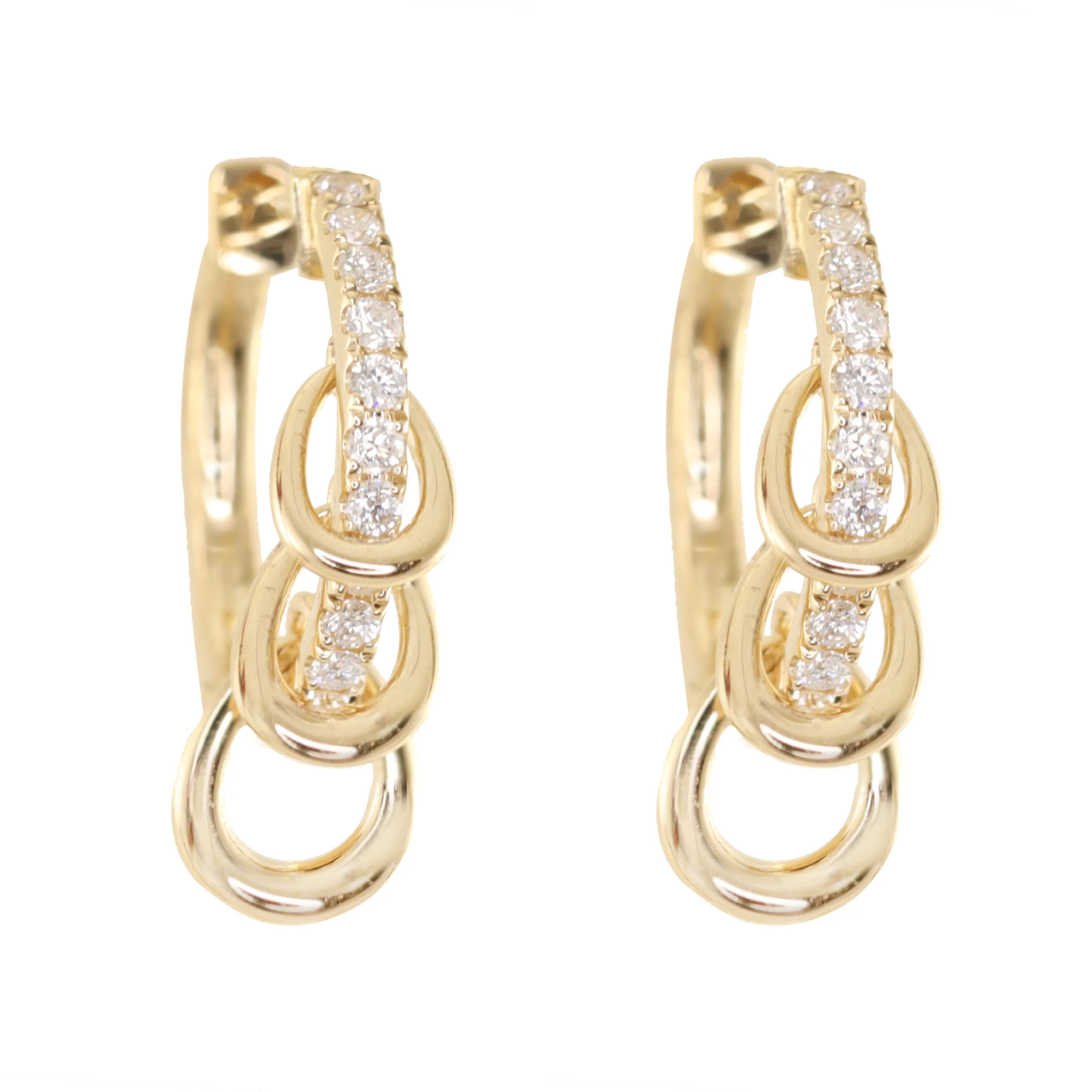 14kt gold and diamond sliding ring hoop