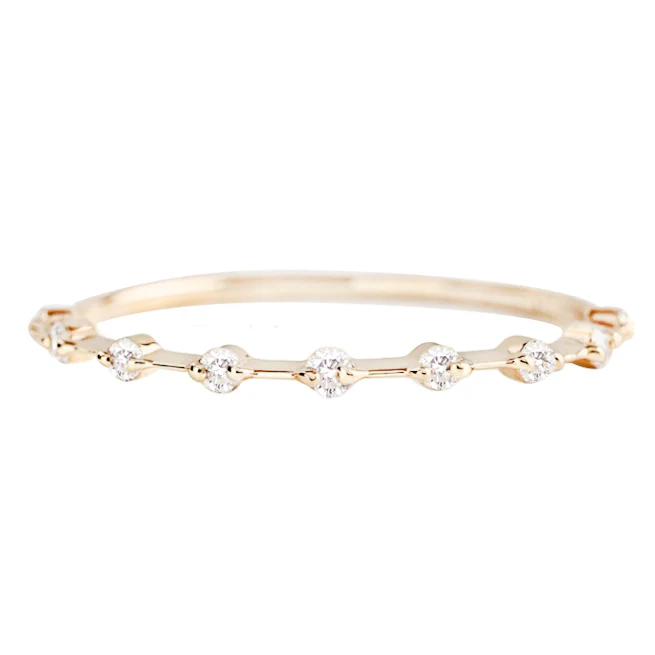 14kt gold spaced diamond whisper ring