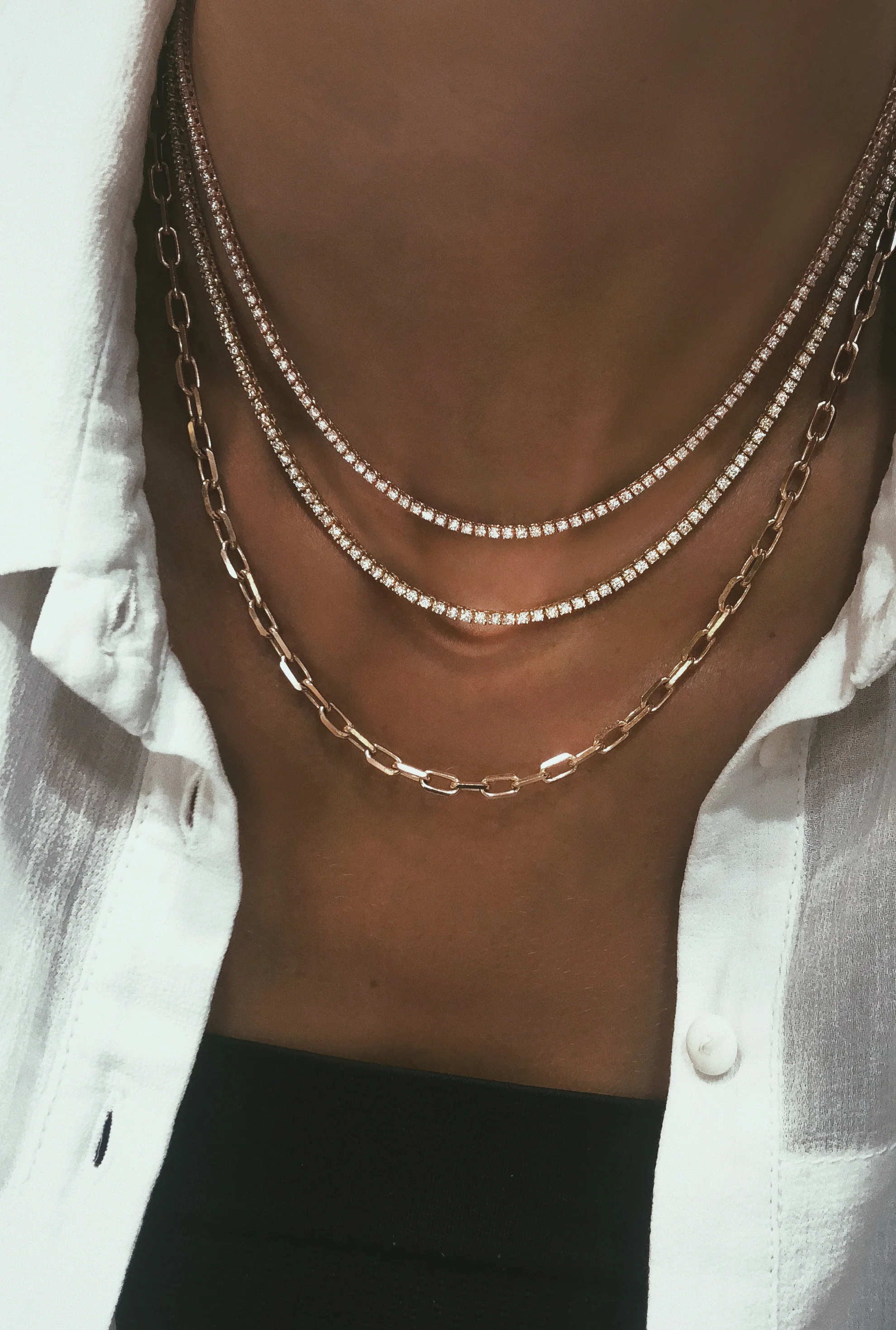 14kt gold thick paperclip chain - Image 3