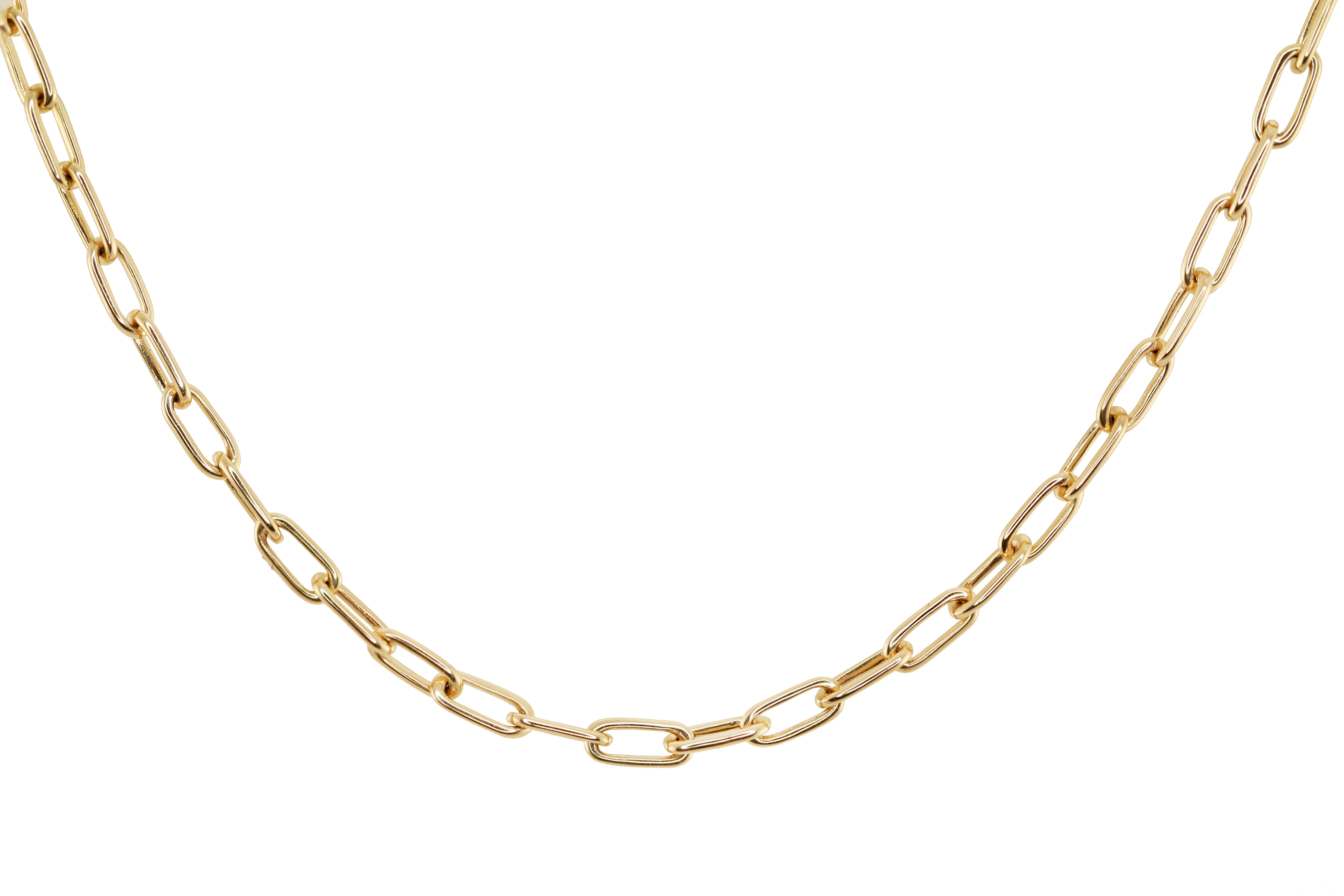 14kt gold thin paperclip chain necklace - Image 4