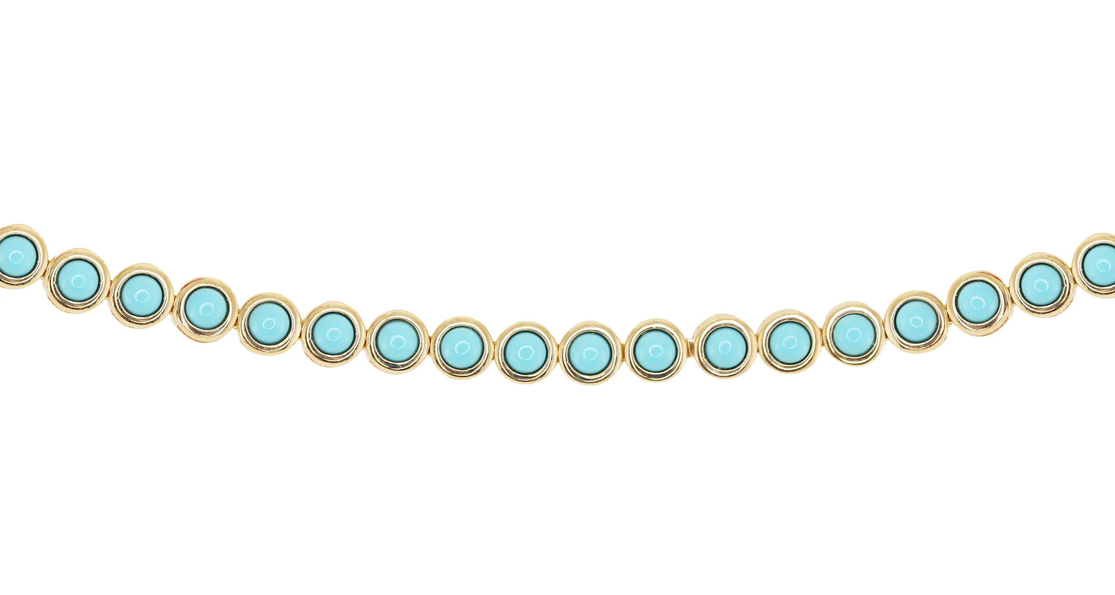 14kt gold turquoise bezel bracelet - Image 2