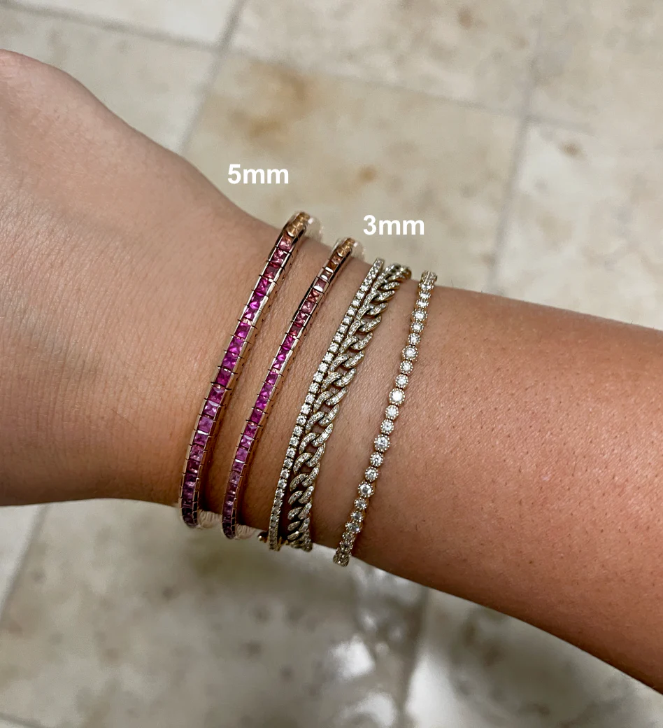 14kt gold deco rainbow sapphire bracelet - Image 6