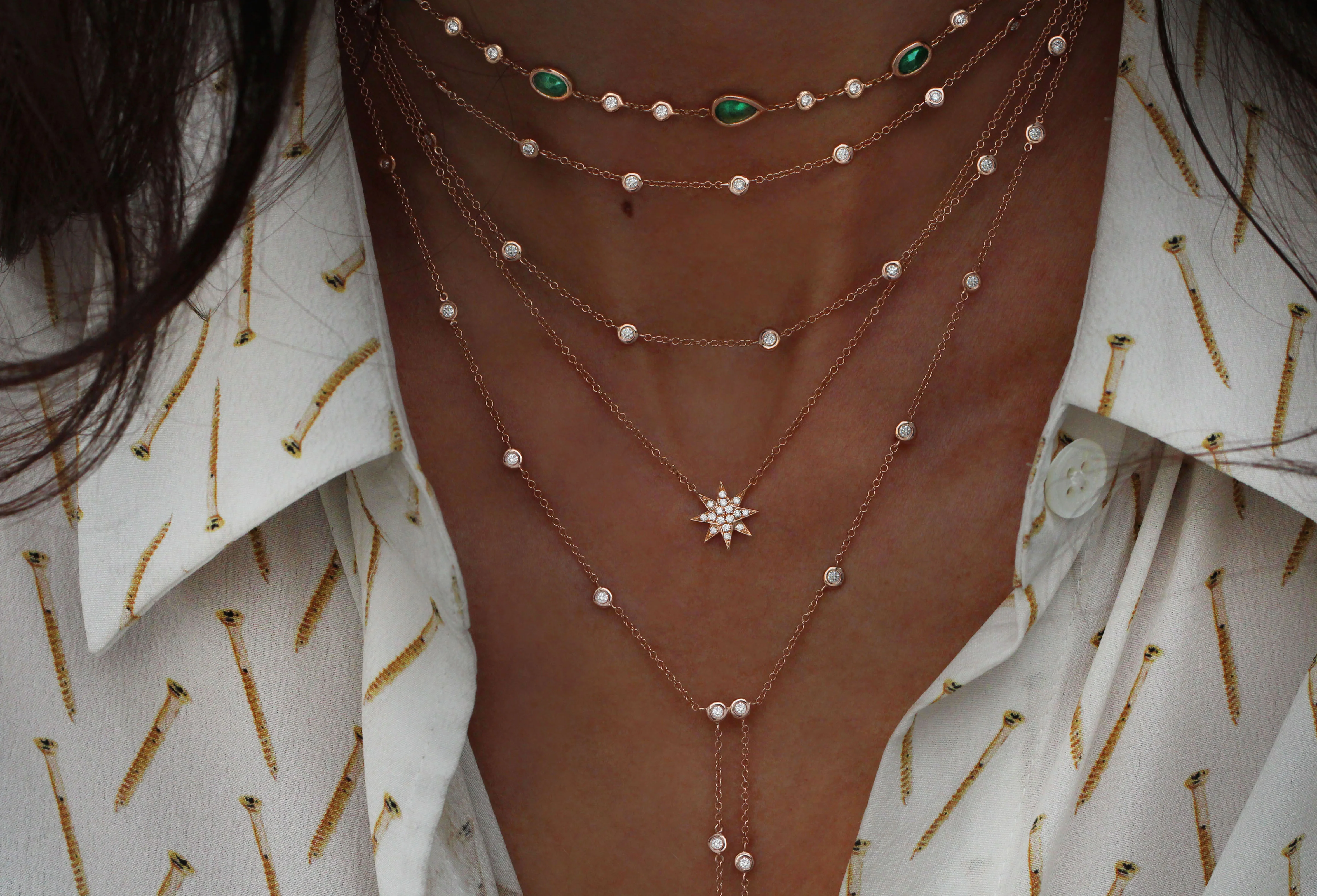 14kt gold petite starburst necklace - Image 3