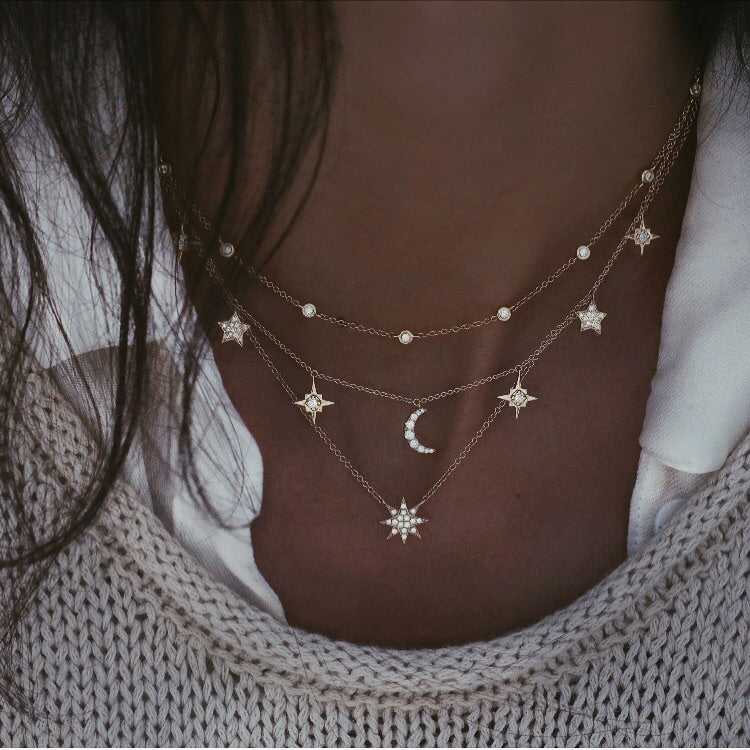 14kt gold petite starburst necklace - Image 4