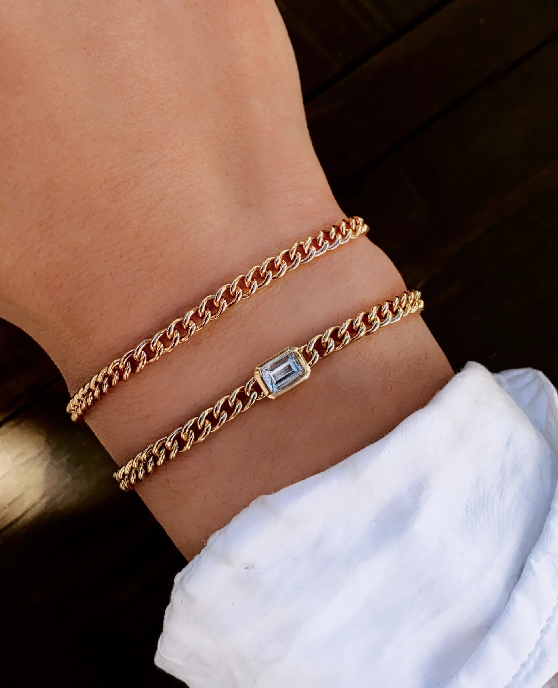 14kt solid baby chain bracelet - Image 5