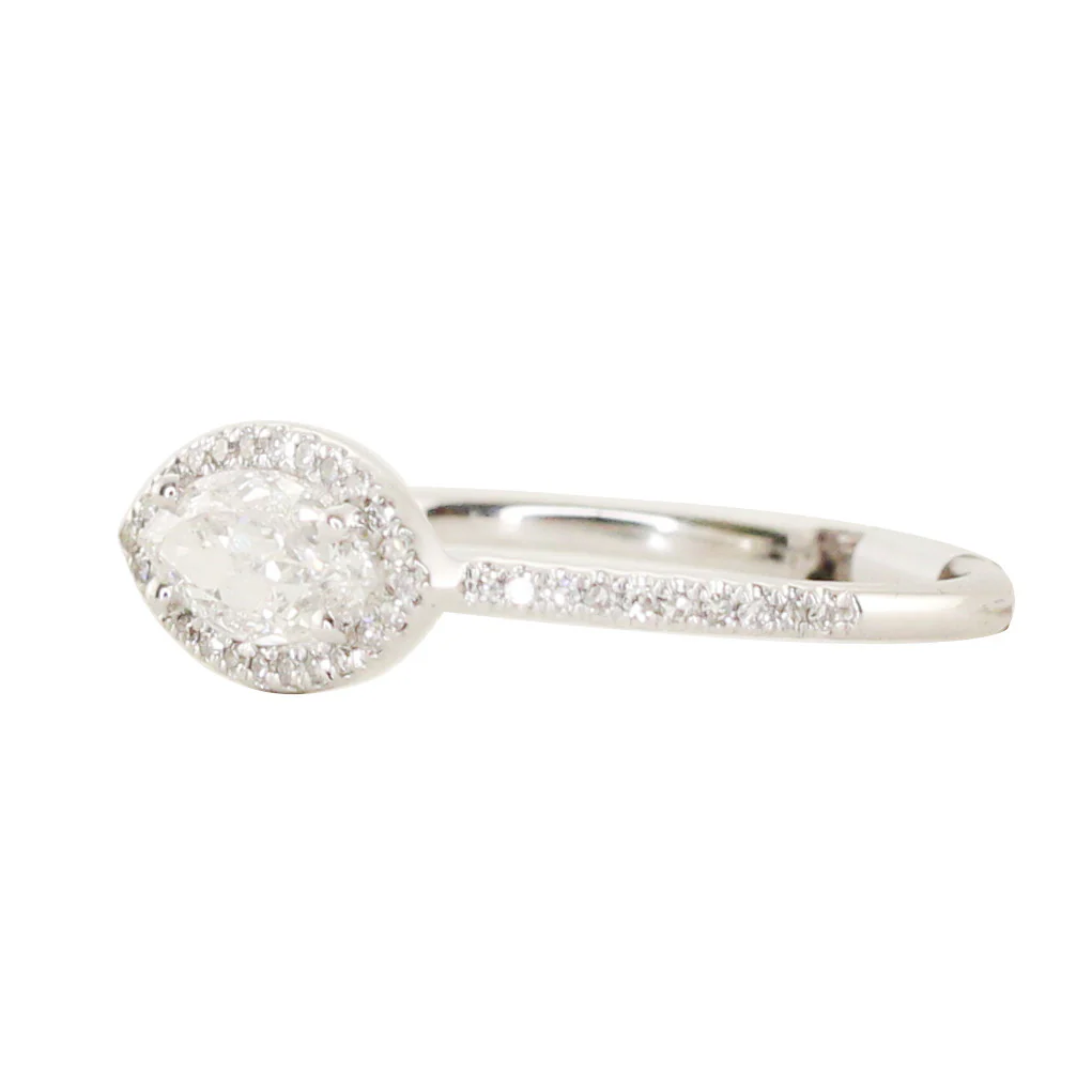 14kt gold rose cut marquise diamond ring - Image 2