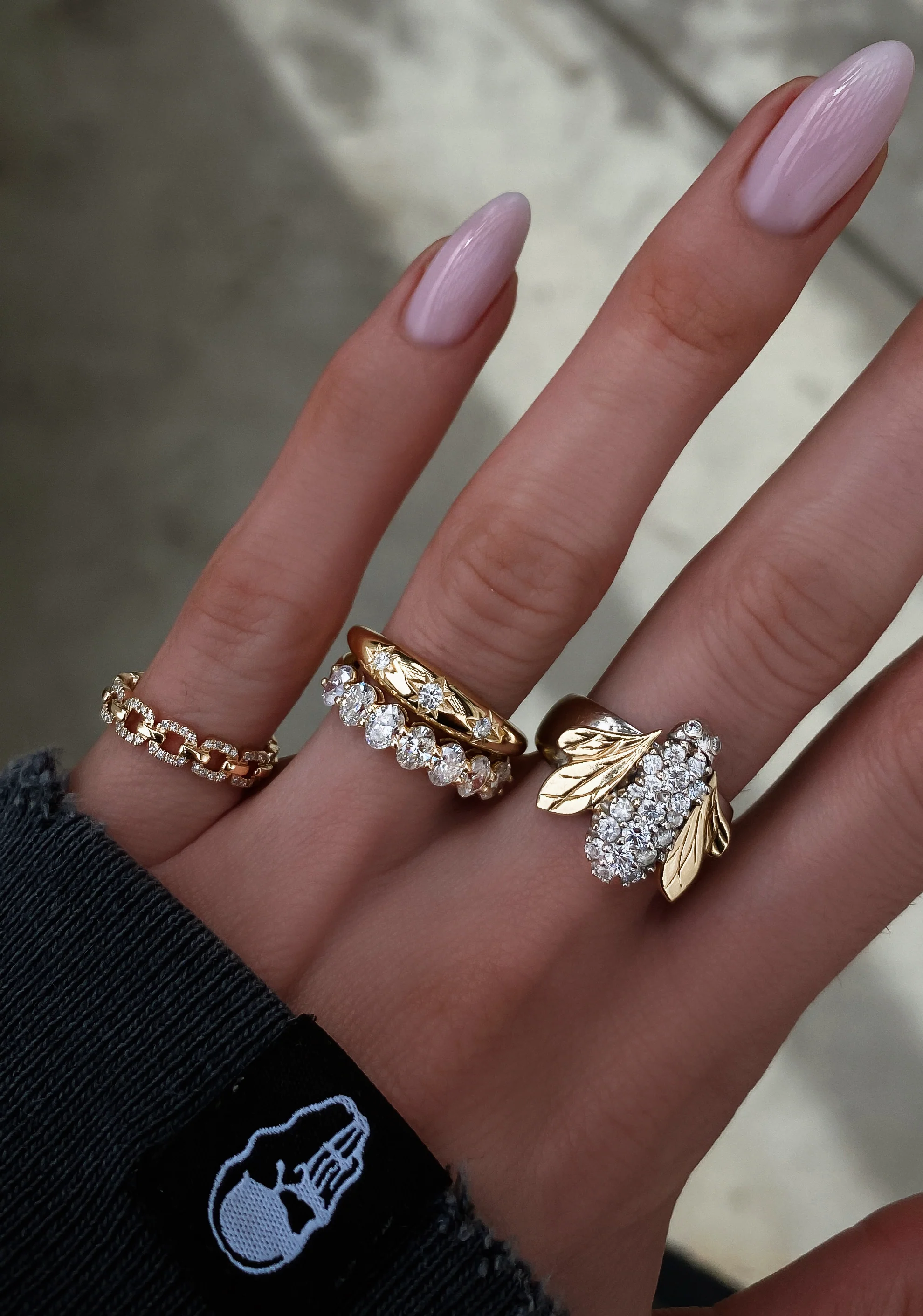 14kt gold and diamond baby link ring - Image 5