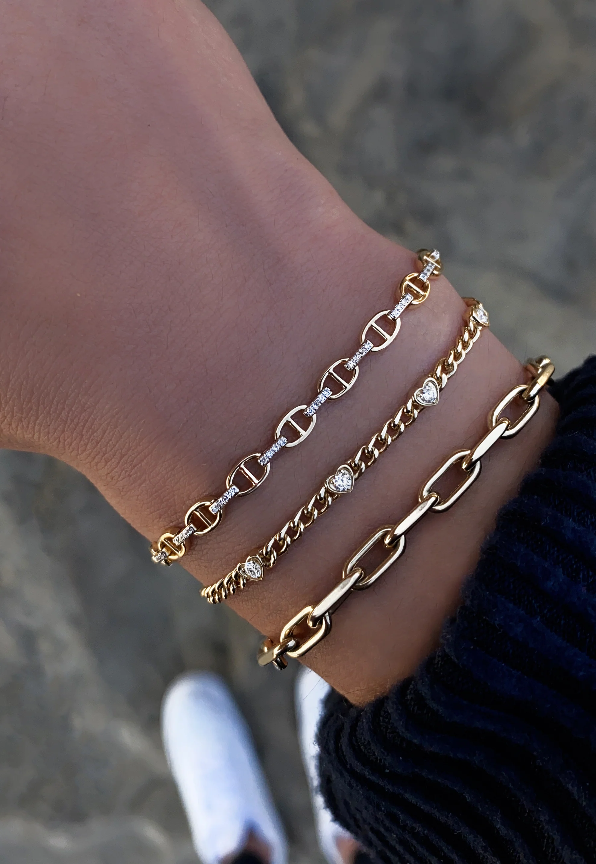 14kt gold thick paperclip chain bracelet - Image 6